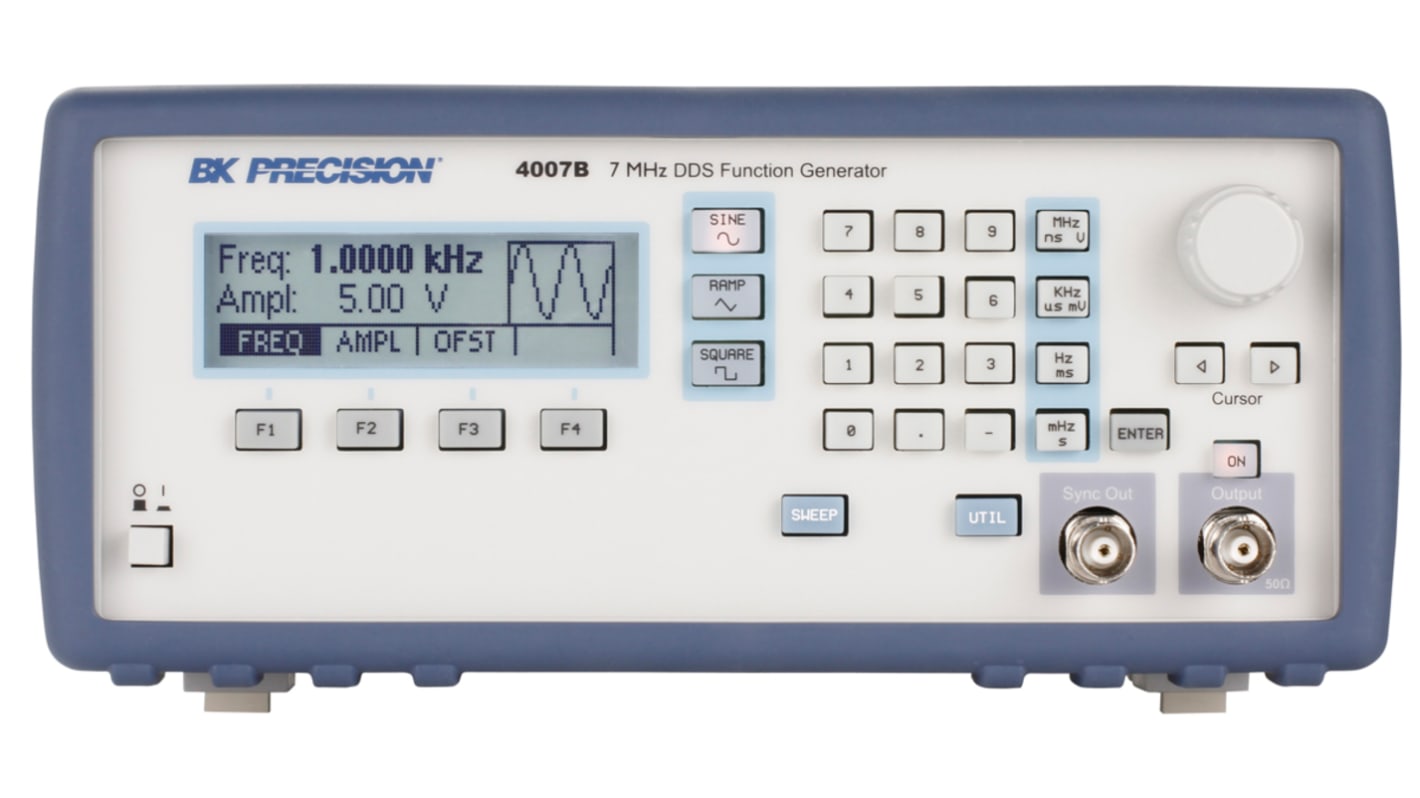 Generador de funciones BK Precision 4007B, onda sinusoidal de 0.1Hz → 7MHZ