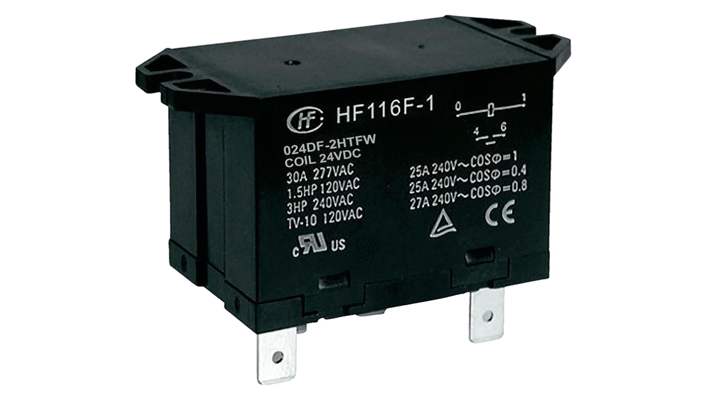 Hongfa Europe GMBH パワーリレー 24V dc DPST フランジ取り付けタイプ