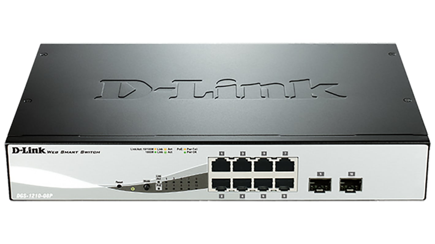 D-Link Igen 10 Port, Állványrögzítő készlet 10/100/1000Mbit/s Gigabit 8 2 Intelligens