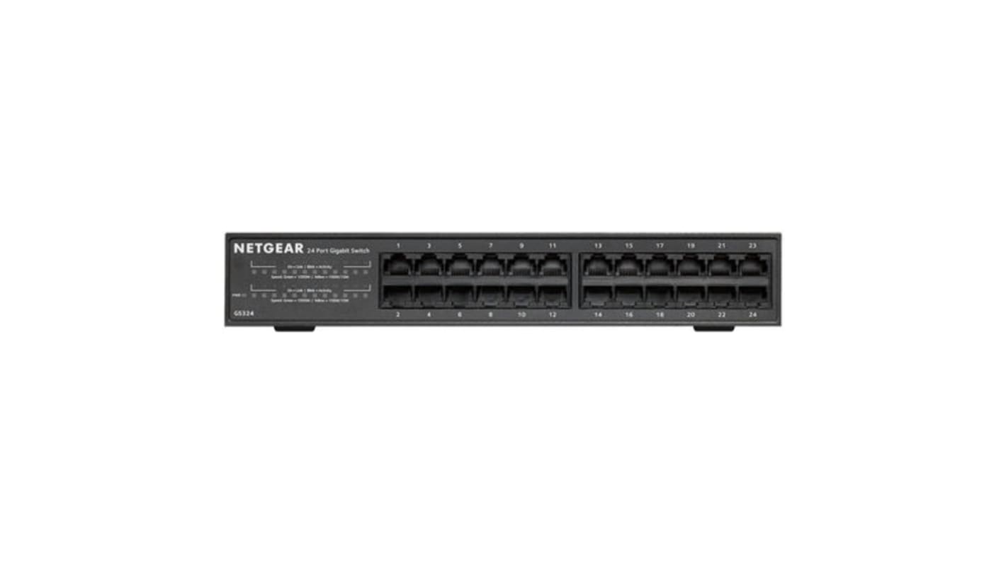 Netgear SOHO GS324 Ethernet-Switch Rackmontage 24-Port Unmanaged 10/100/1000Mbit/s 252 x 180 x 44mm