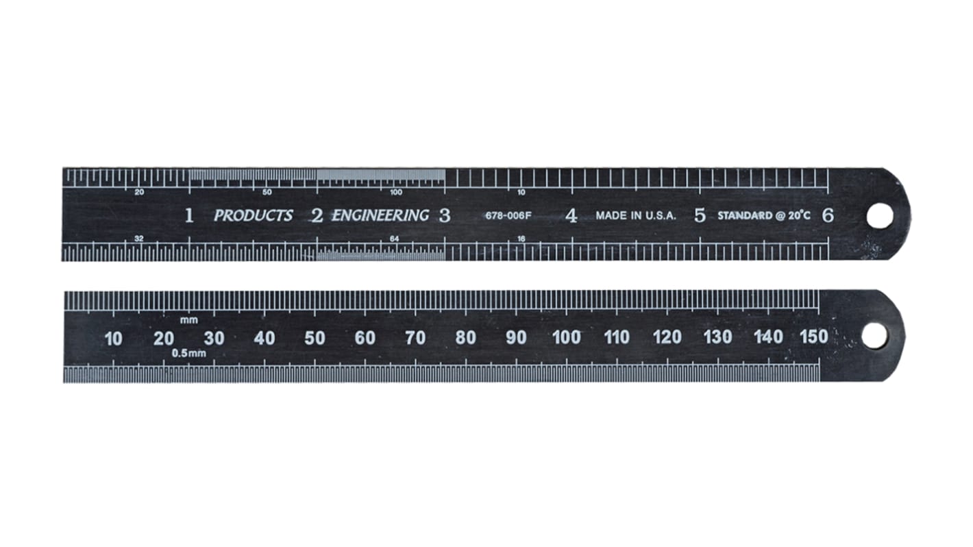 RS PRO 150mm Steel Ruler, With UKAS Calibration