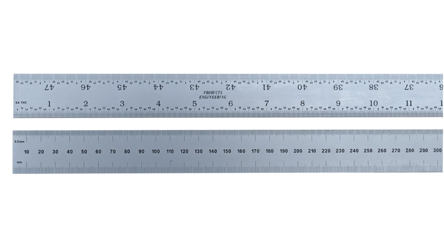 RS PRO 1210mm Steel Imperial, Metric Ruler, With UKAS Calibration