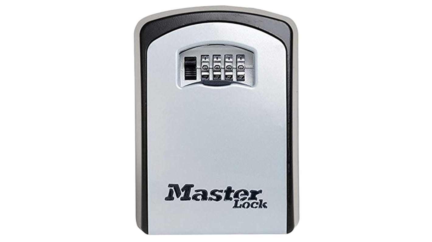 Master Lock zárható kulcsdoboz - Kombinációs zárral, 105mm x 146 mm x 51 mm, Fekete, szürke, Falra szerelhető