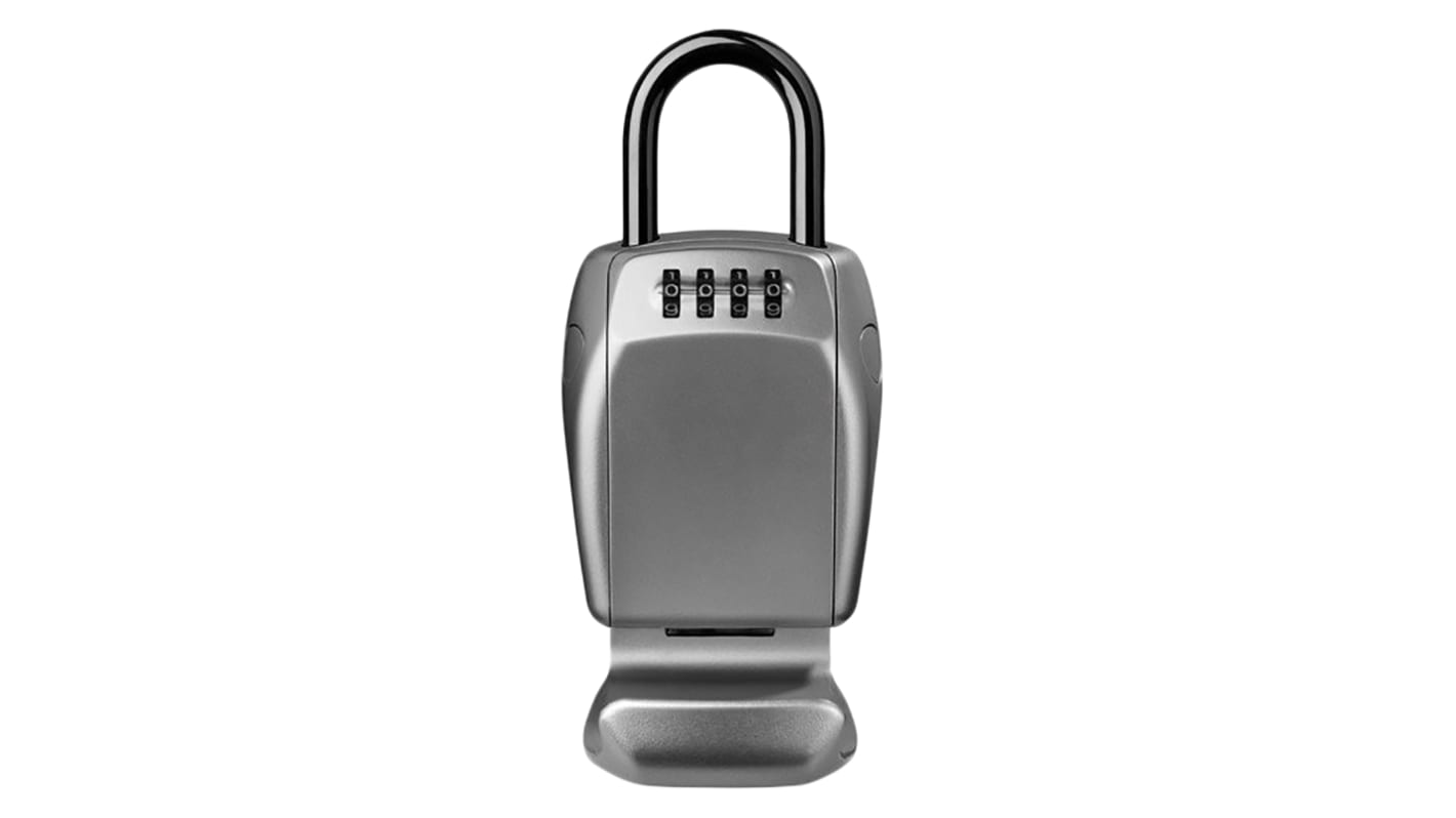 Master Lock zárható kulcsdoboz - kombinációs zárral, 105mm x 135 mm x 46 mm, szürke, rögzítés: kengyel