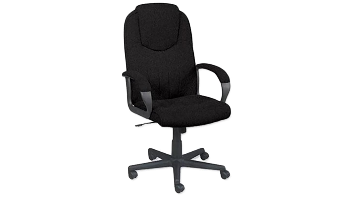 RS PRO Black Fabric Desk Chair, 114kg Weight Capacity