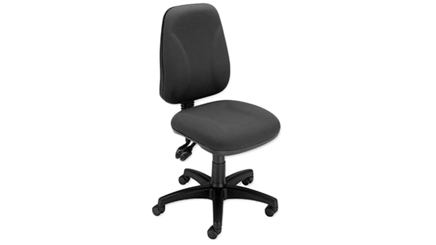 RS PRO Black Fabric Desk Chair, 114kg Weight Capacity