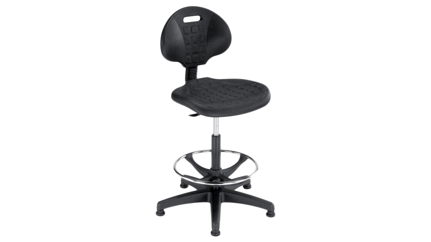RS PRO Black Fabric Lab Chair, 114kg Weight Capacity