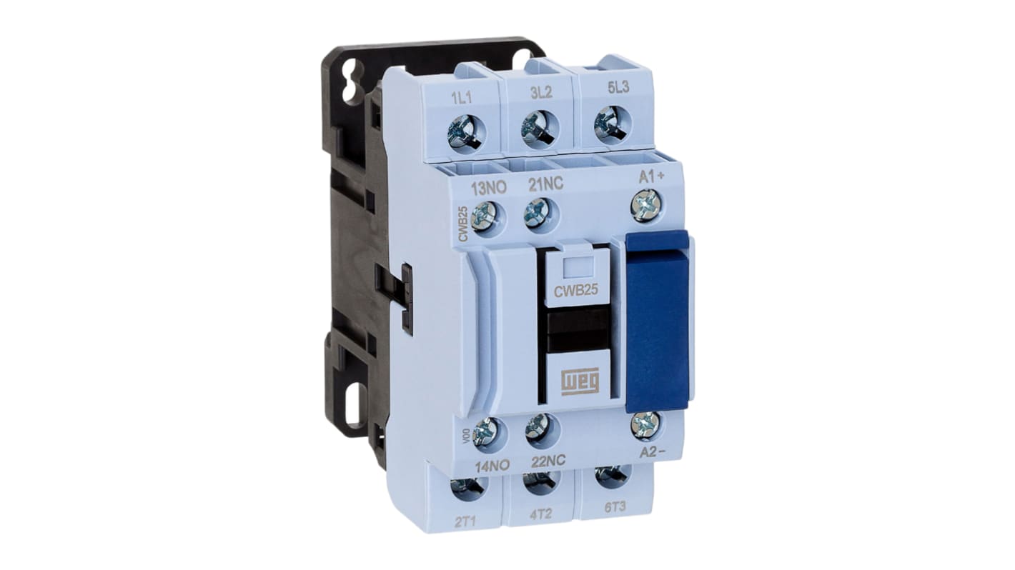 Contactor WEG CWB de 3 polos, 3 NA, 25 A, bobina 230 V ac, 11 kW