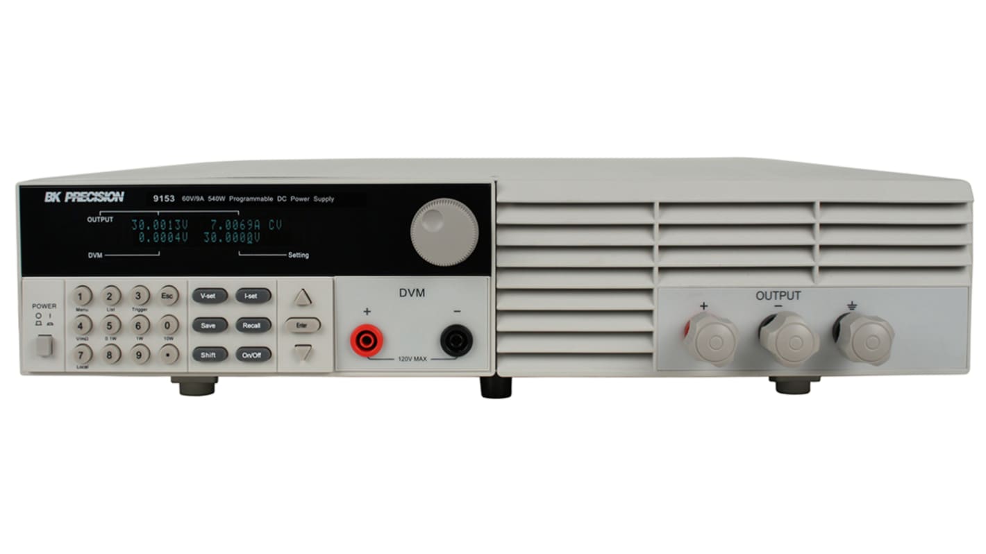 BK Precision Bench Power Supply, 0 → 60V, 0 → 9A, 1-Output, 540 (Maximum)W - RS Calibrated