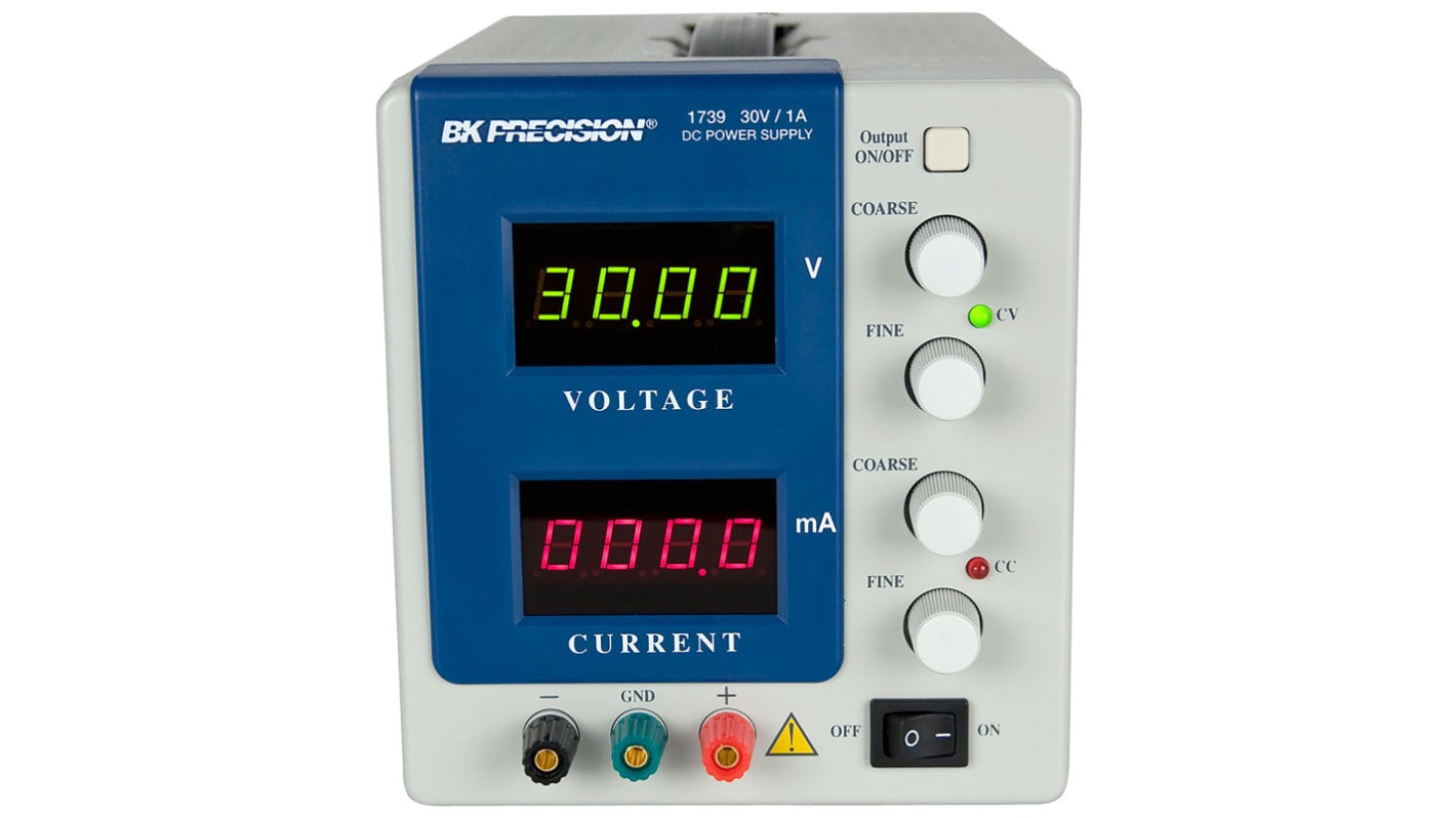 Alimentation de laboratoire, 0 → 30V, 0 → 999.9mA, 1 sortie ≤70W, Etalonné RS