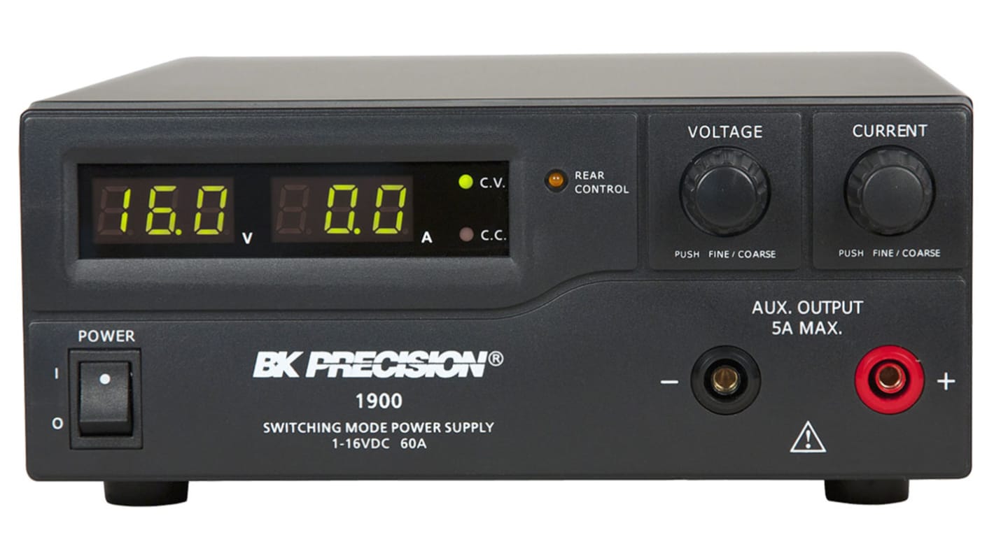 Fuente de alimentación BK Precision BK1900B, calibrado UKAS, 1 salida, 1 → 16V, 0 → 60A