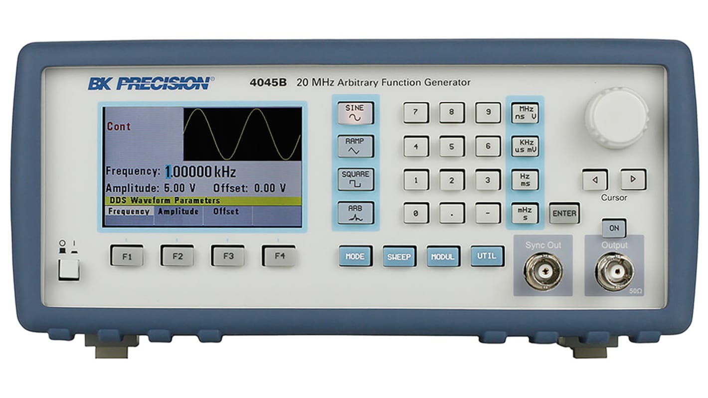 BK Precision 4045B Function Generator, 0.01Hz Min, 20MHz Max, FM Modulation, Variable Sweep - RS Calibration