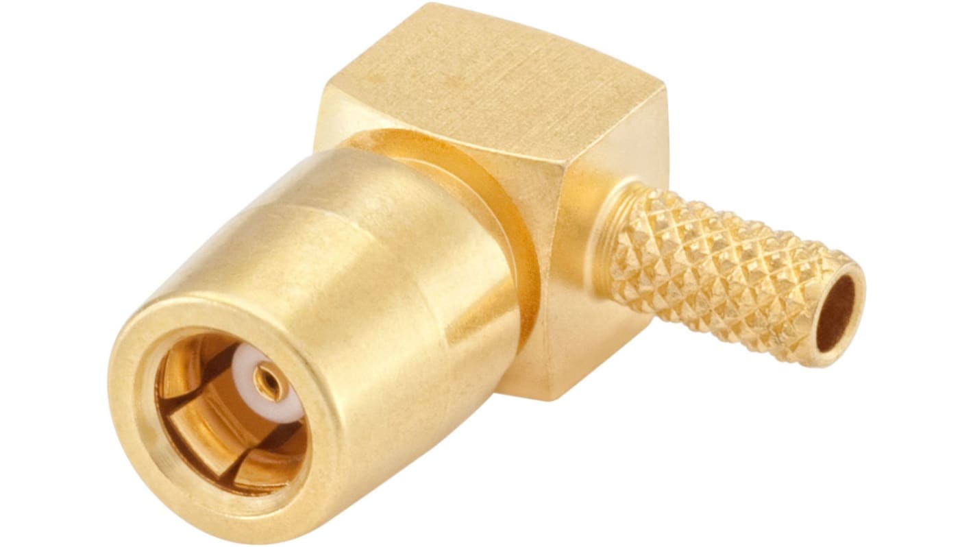 Conector coaxial Rosenberger 171361, Hembra, Ángulo de 90° , Impedancia 50Ω, Montaje aéreo, montaje por reborde,