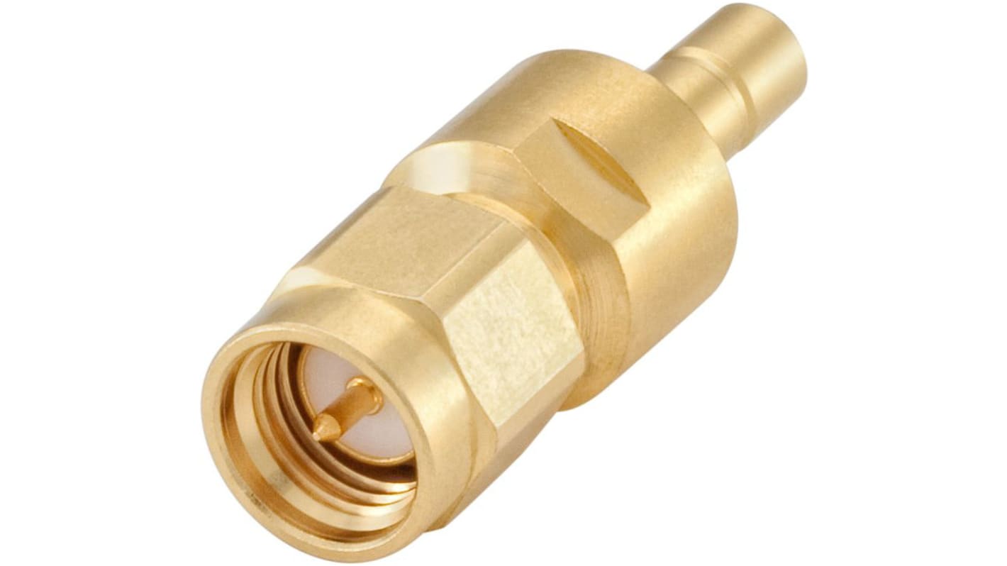 Adaptador de RF Rosenberger 108160 50Ω, Macho Recta SMB a Macho SMA, 4GHz Oro