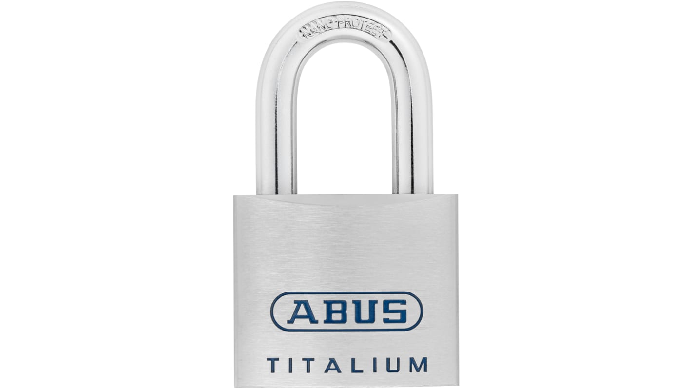 ABUS Key Weatherproof Titanium Safety Padlock, 11mm Shackle, 60mm Body