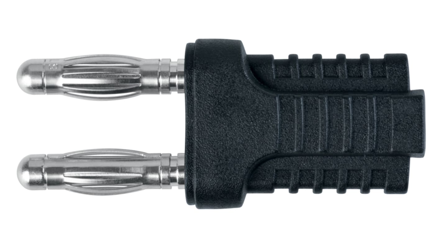 Schutzinger Black Male Banana Plug, 4 mm Connector, 12A, 33 V ac, 70V dc, Nickel Plating