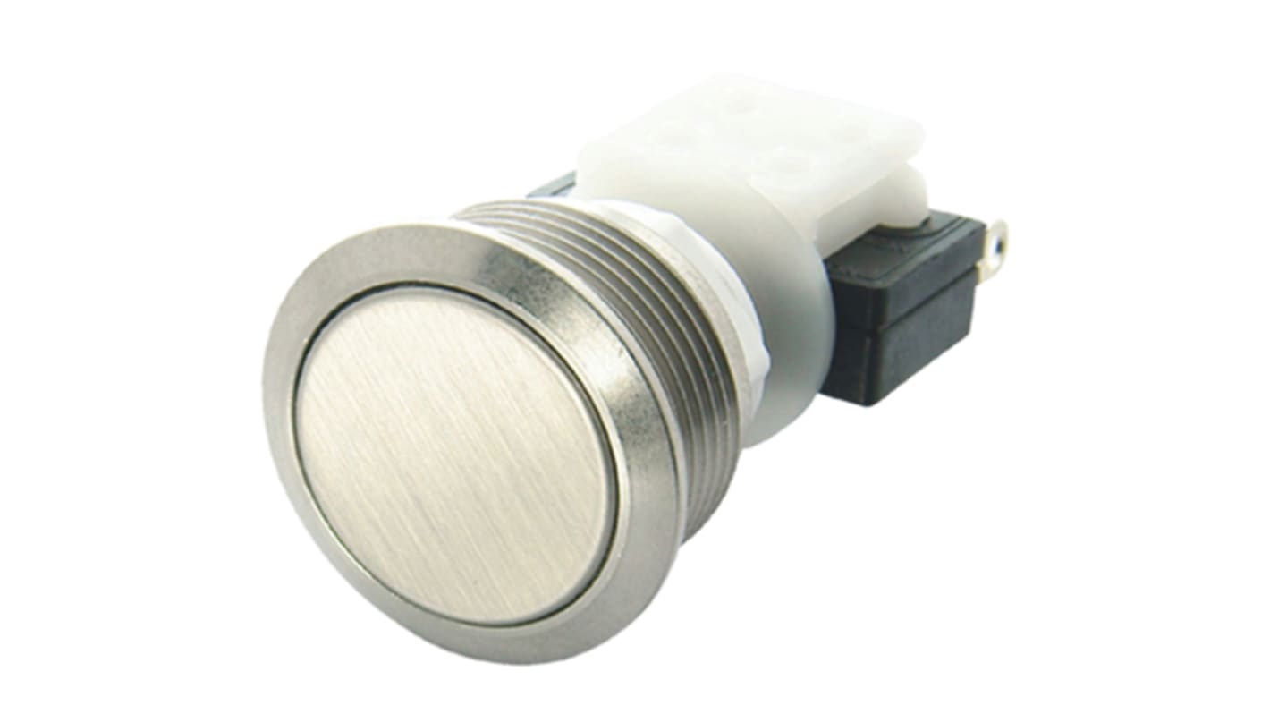 ITW Switches H48M Series Push Button Switch, Latching, Panel Mount, 19.56mm Cutout, SPDT, 250V ac, IP67