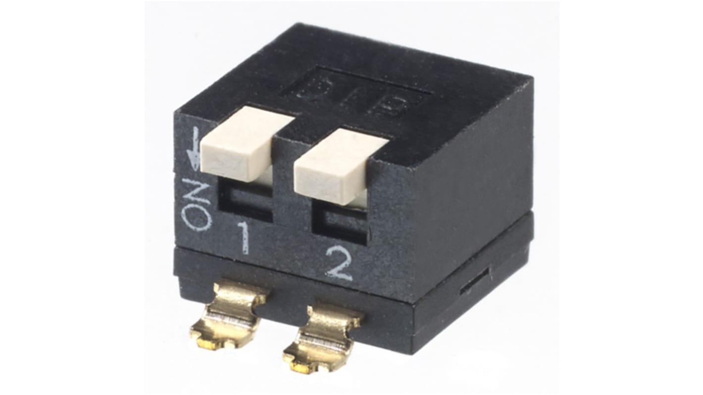 APEM 2 Way Surface Mount DIP Switch DPST, Piano, Raised Actuator