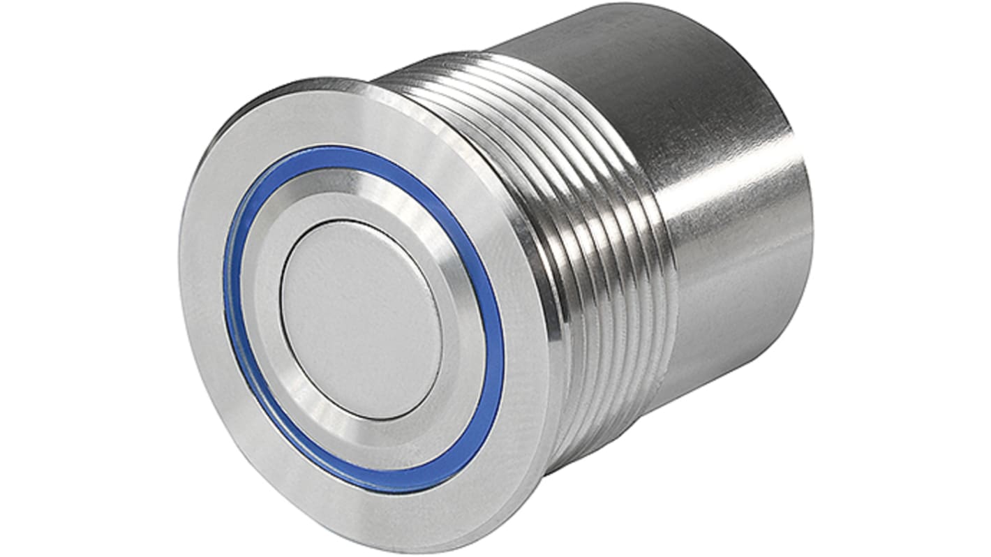 Interruptor de Botón Pulsador Schurter, color de botón Plata, SPST, acción momentánea, 125 mA, 4 → 48V dc,