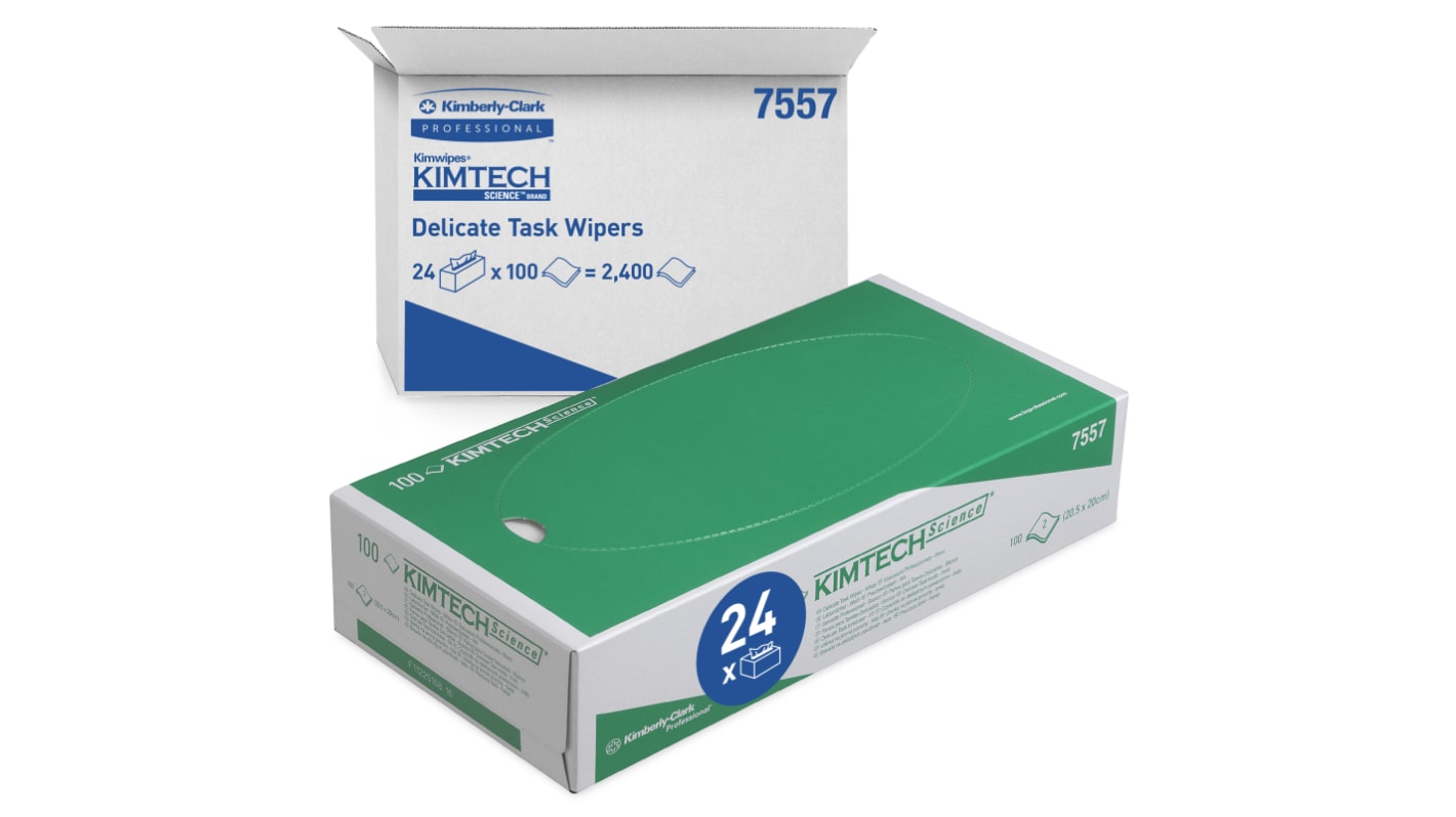 Kimberly Clark KIMTECH Science Reinraumtücher, 1 Lagig, Weiß, 210 x 205mm, 100 Tücher pro Packung