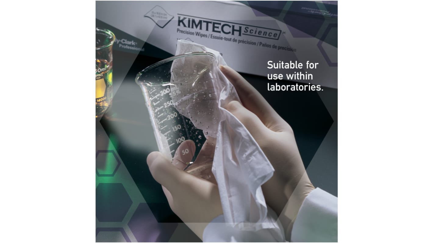 Kimberly Clark KIMTECH Science Reinraumtücher, 1 Lagig, Weiß, 231mm, 200 Tücher pro Packung