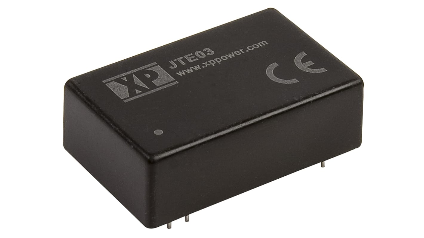 XP Power JTE03 DC-DC Converter, ±15V dc/ ±100mA Output, 9 → 36 V dc Input, 3W, Through Hole, +100°C Max Temp