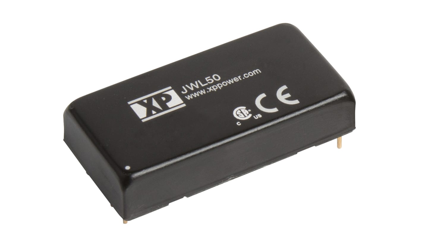 XP Power JWL50 DC-DC Converter, 3.3V dc/ 10A Output, 9 → 36 V dc Input, 50W, Through Hole, +105°C Max Temp -40°C