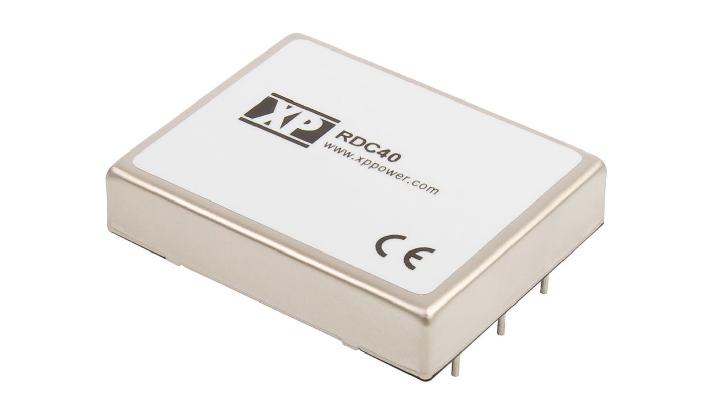 XP Power RDC40 DC-DC Converter, 12V dc/ 3.35A Output, 55 → 176 V dc Input, 40W, Through Hole, +85°C Max Temp