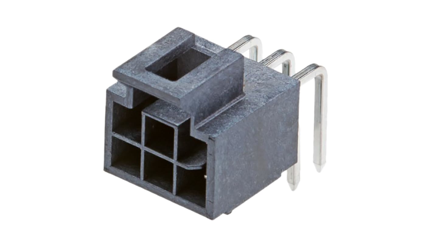 Conector macho para PCB Ángulo de 90° Molex serie Nano-Fit de 4 vías, 2 filas, paso 2.5mm, para soldar, Orificio Pasante