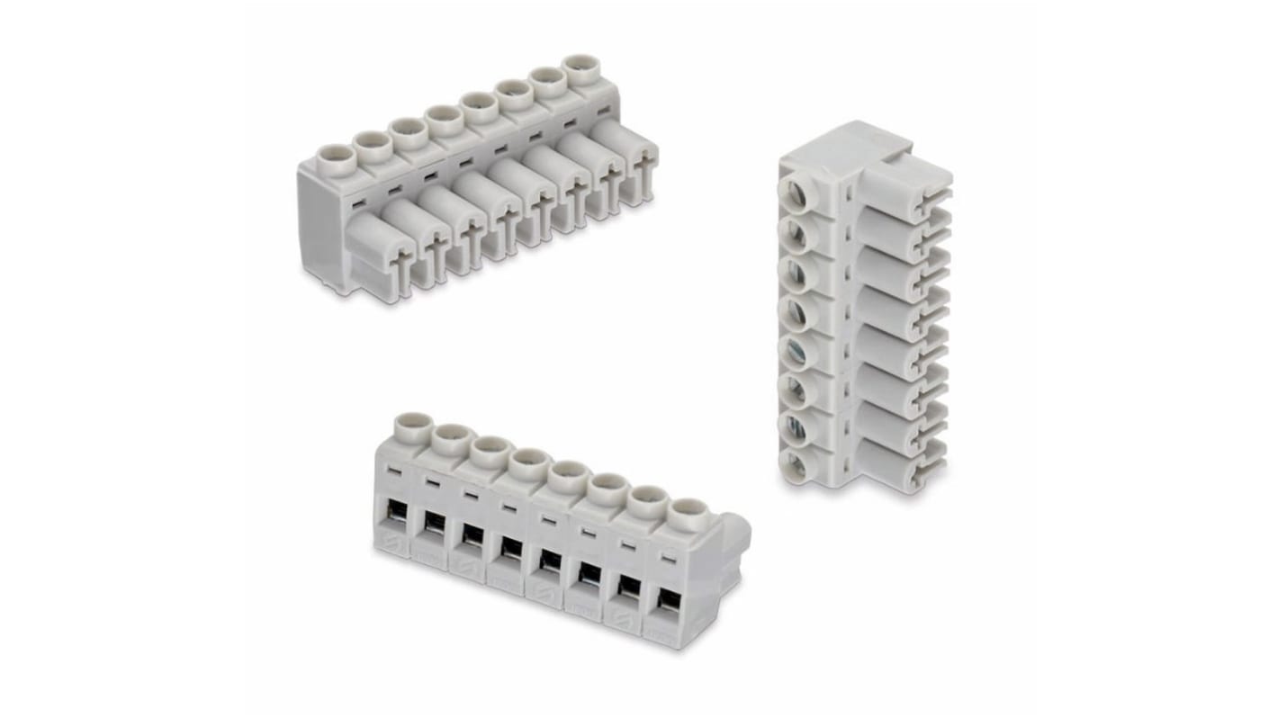 Wurth Elektronik 5mm Pitch 4 Way Pluggable Terminal Block, Plug, Plug-In, Screw Termination