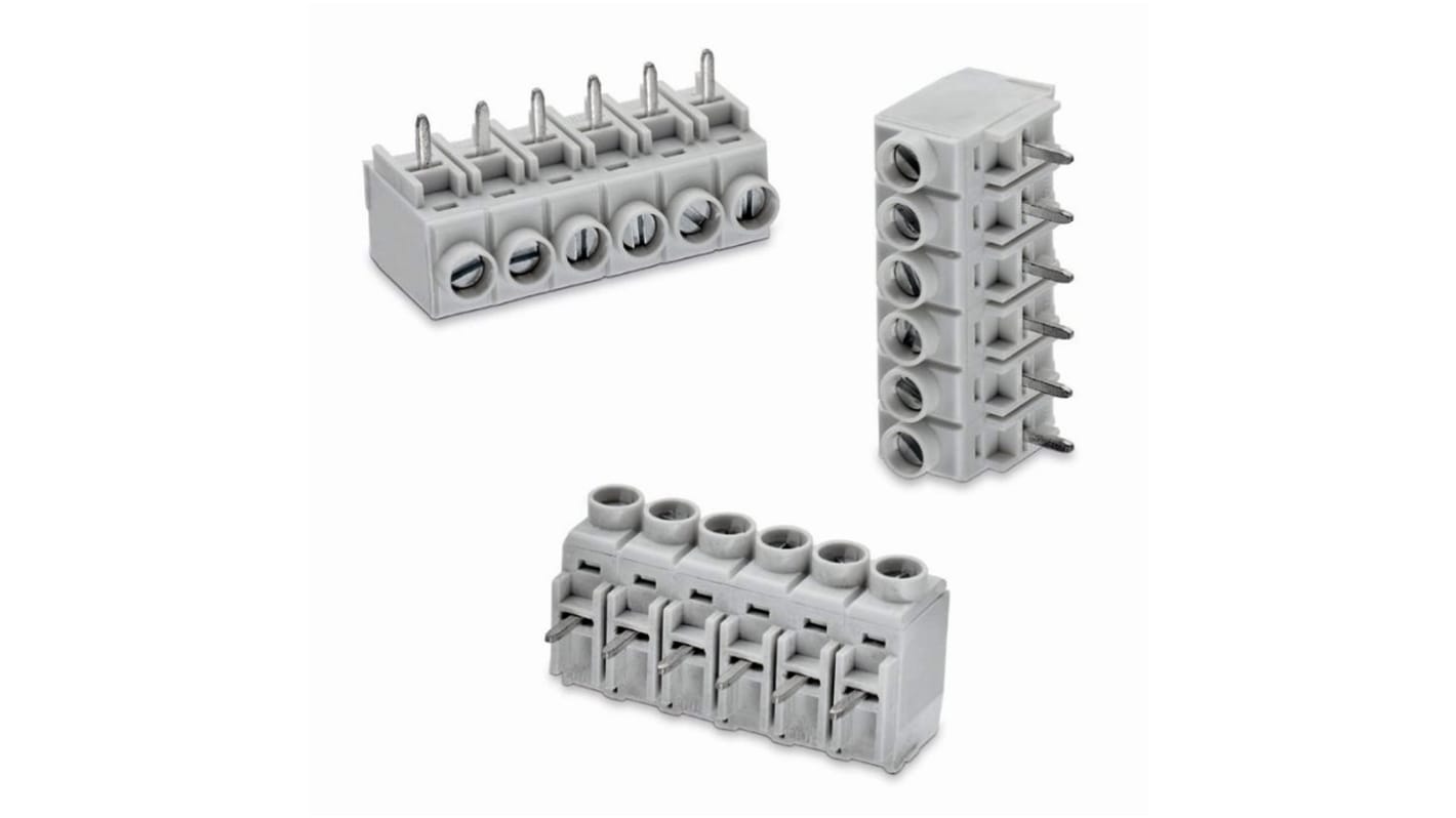 Wurth Elektronik 1327 Series PCB Terminal Strip, 8-Contact, 5mm Pitch, Through Hole Mount, 1-Row, Solder Termination