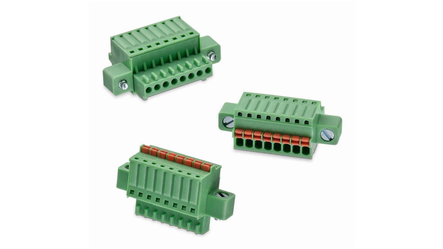 Wurth Elektronik 2.5mm Pitch 8 Way Vertical Pluggable Terminal Block, Plug, Plug-In, Screw Termination