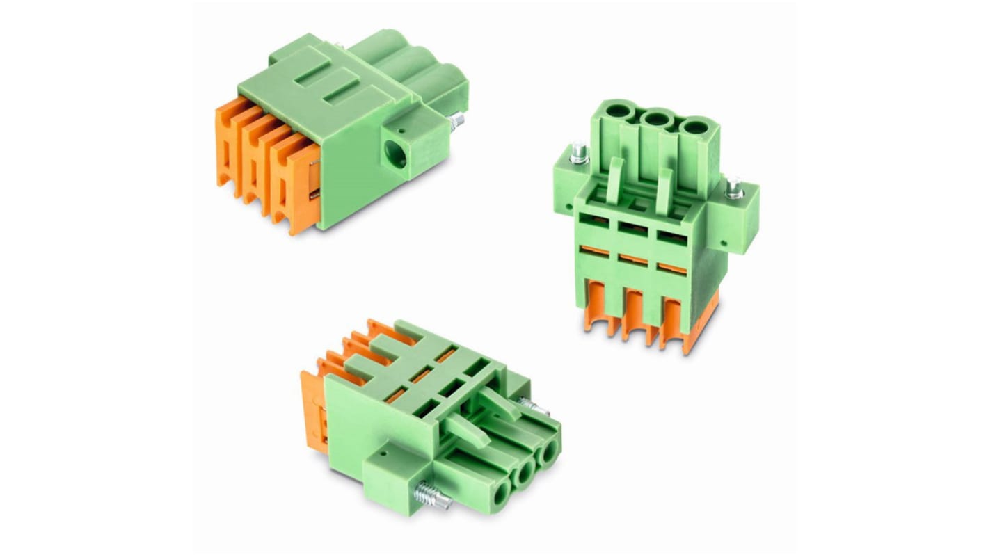 Wurth Elektronik 3597 Series Pluggable Terminal Block, 3-Contact, 5.08mm Pitch, Plug-In, 1-Row, Screw Termination