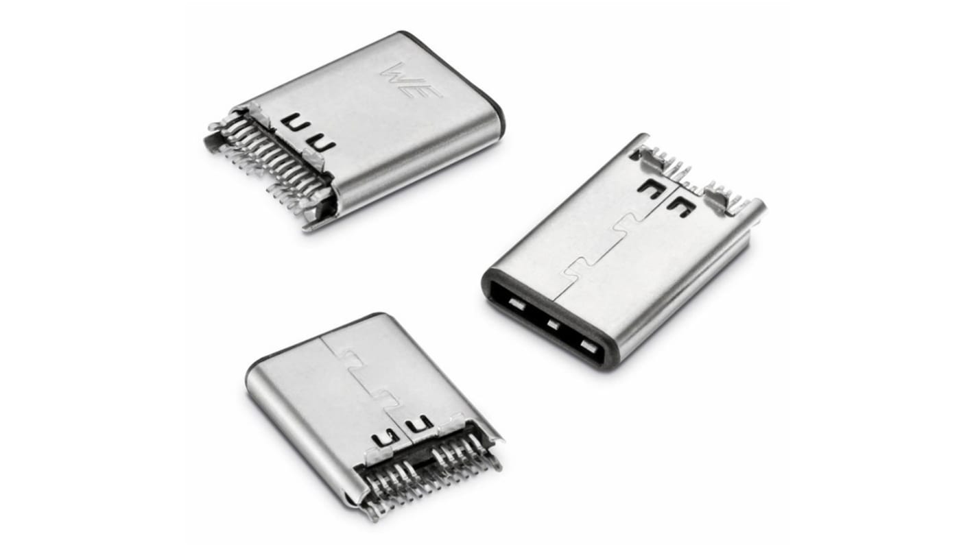 Connecteur USB 3.1 C Mâle Wurth Elektronik ports, Montage en surface, Droit, série WR-COM