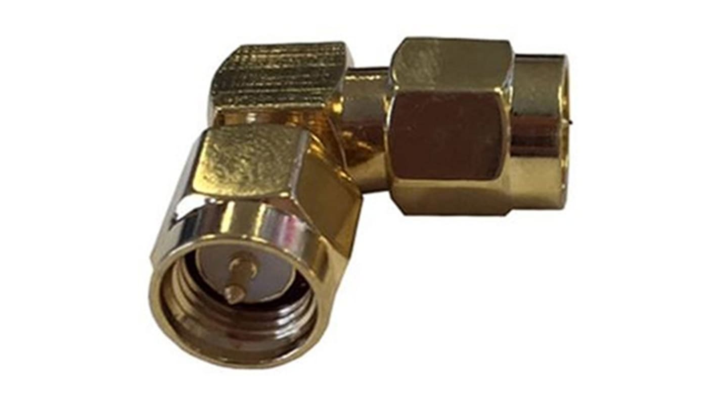 RF Solutions 50Ω RF adapter, Retvinklet, A: SMA Han til B: SMA Han, 6GHz