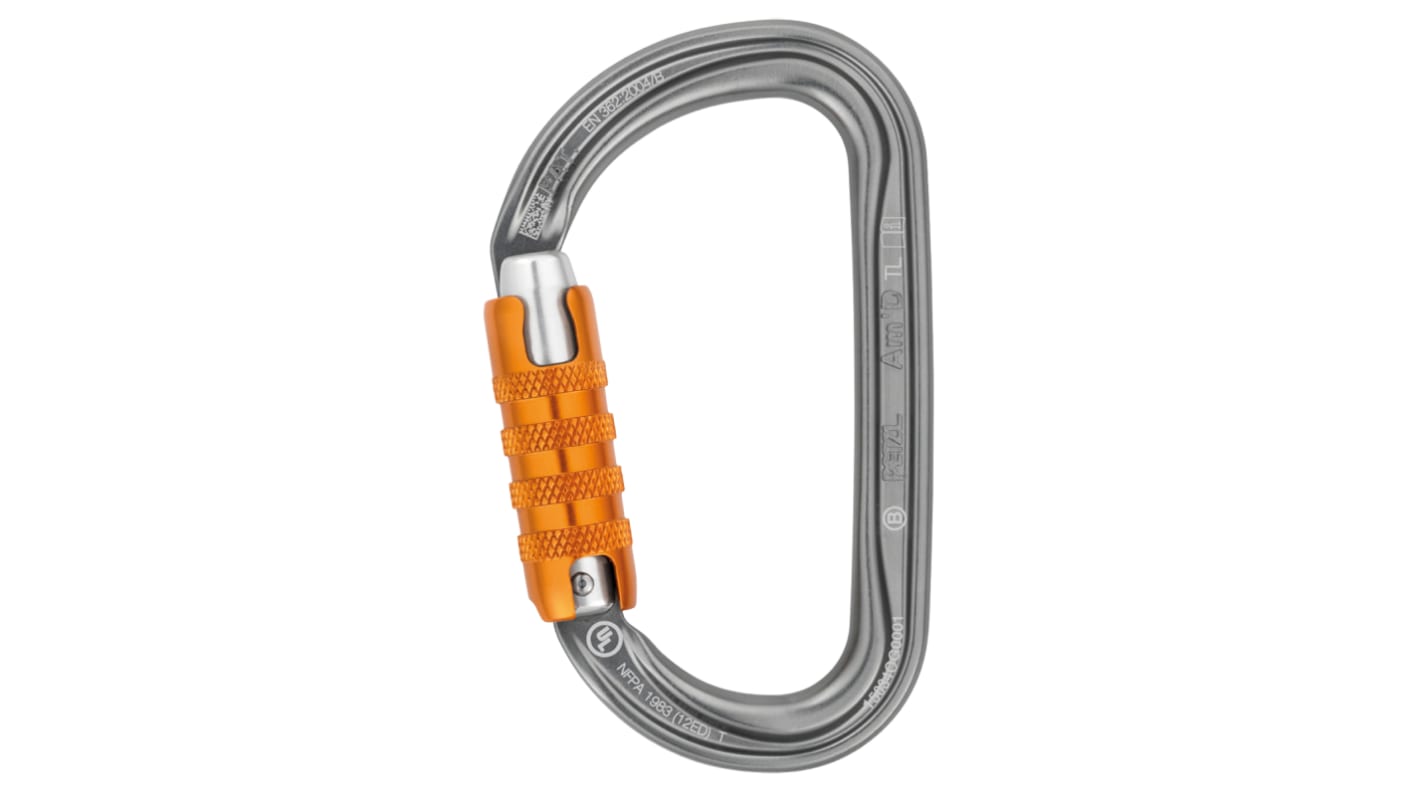 Mosquetón Petzl M34A TL de Aluminio, acero inoxidable con cierre triple acción