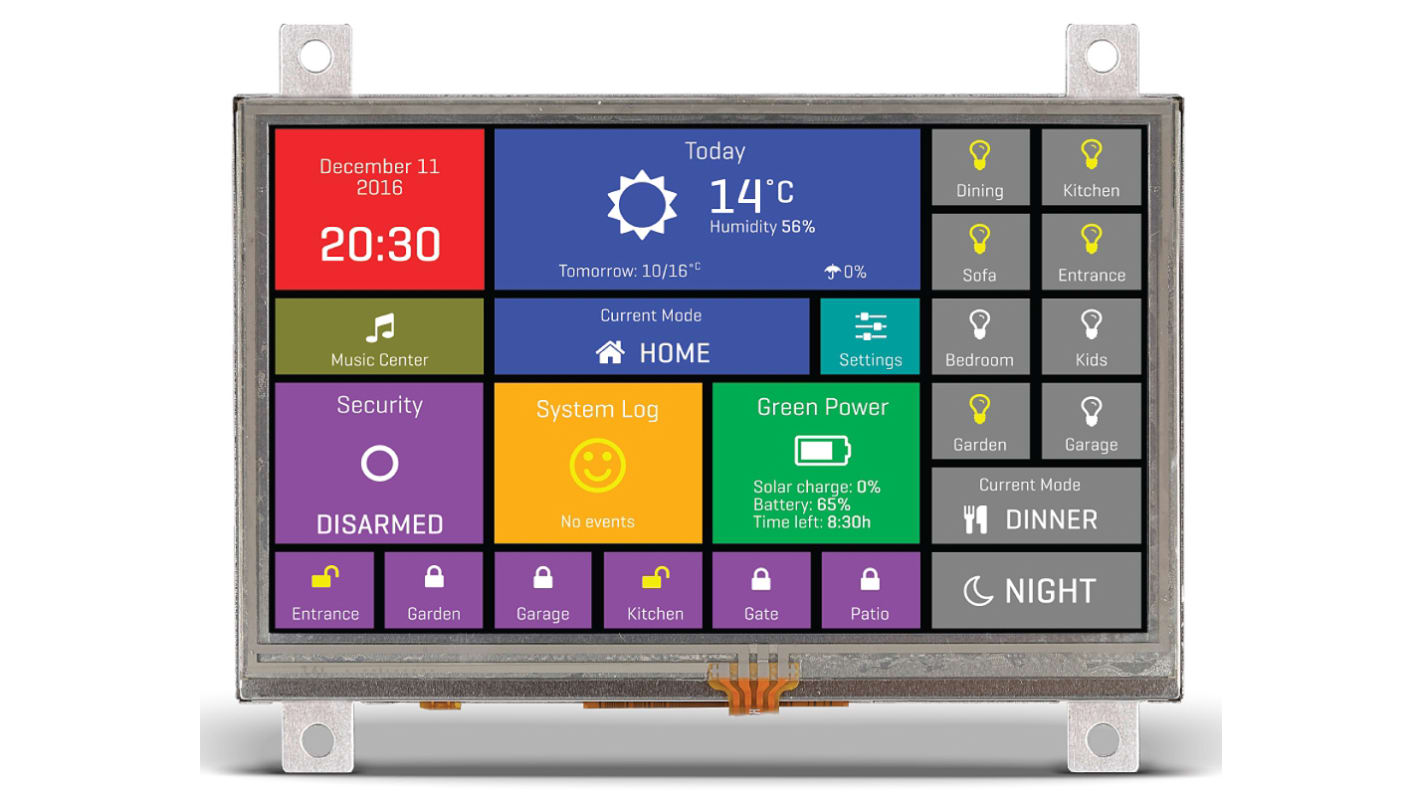 MikroElektronika MIKROE-2279 TFT LCD Colour Display / Touch Screen, 4.3in SVGA, 480 x 272pixels