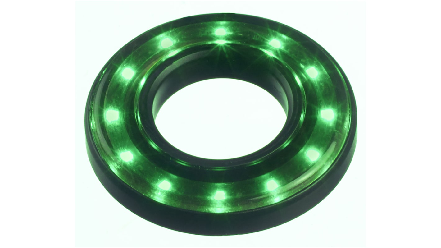 Voyant Vert APEM, dia. 22.2mm, 12 → 24V c.c., IP67