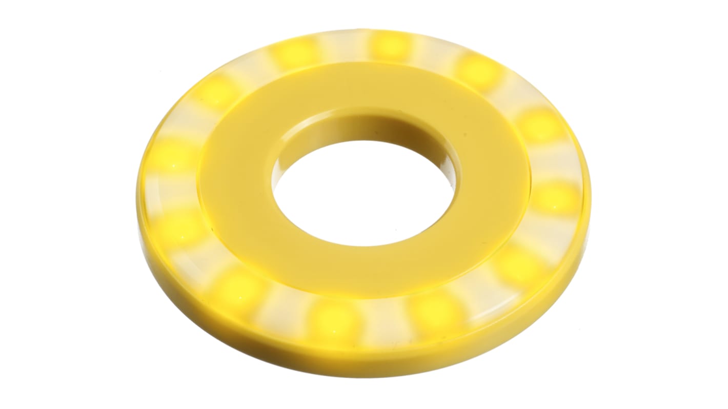 APEM Yellow Panel Mount Indicator, 12 → 24V dc, 22.2mm Mounting Hole Size, Lead Wires Termination, IP67