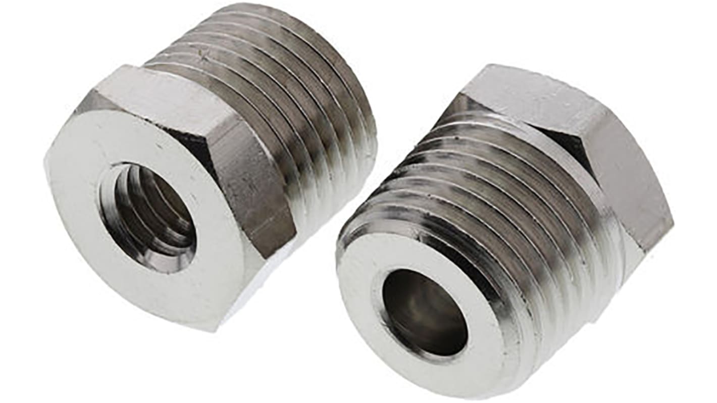 SMC MS Series Straight Threaded Adaptor, M5 Male to R 1/8 Female, Threaded Connection Style