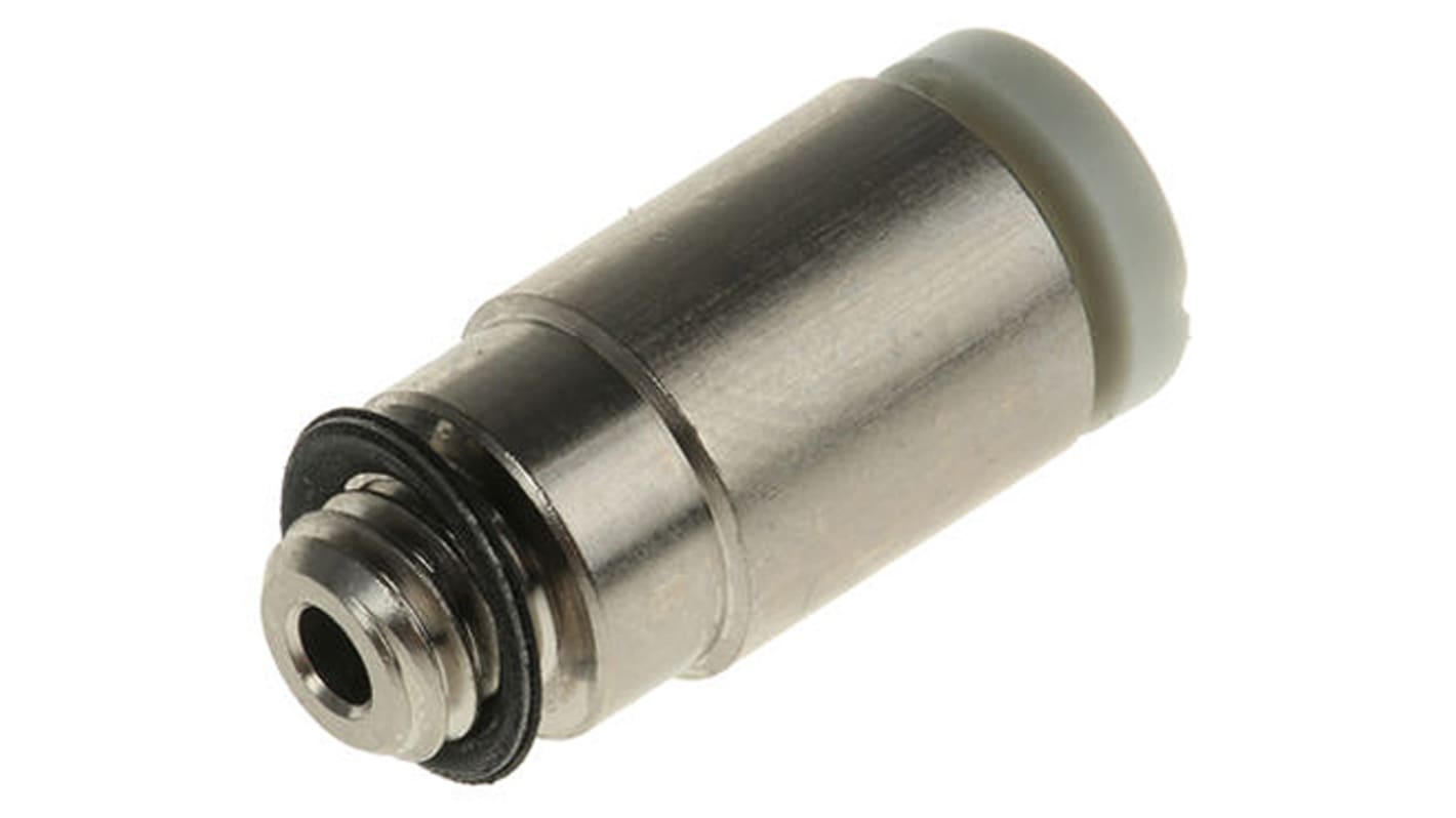 SMC KQ2 Series Straight Threaded Adaptor, R 1/8 Male to Push In 6 mm, Threaded-to-Tube Connection Style