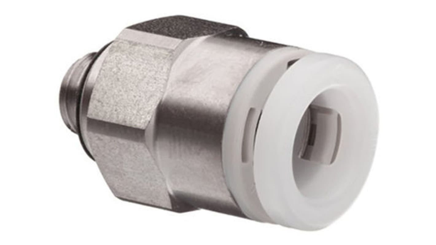 SMC KG Series Straight Threaded Adaptor, R 1/8 Male to Push In 4 mm, Threaded-to-Tube Connection Style