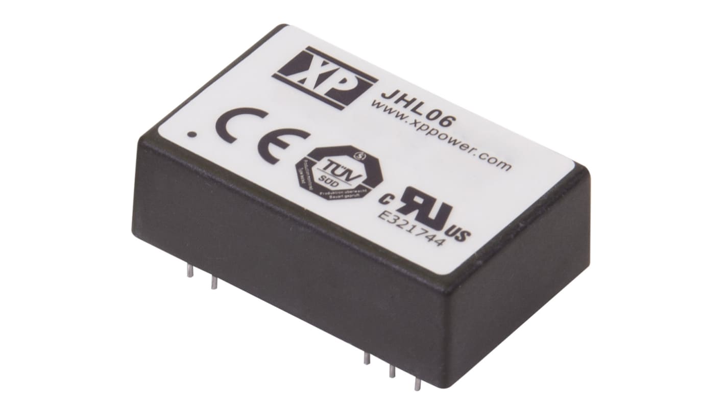 XP Power DC-DCコンバータ Vout：±15V dc 10 → 17 V dc, 6W, JHL0612D15