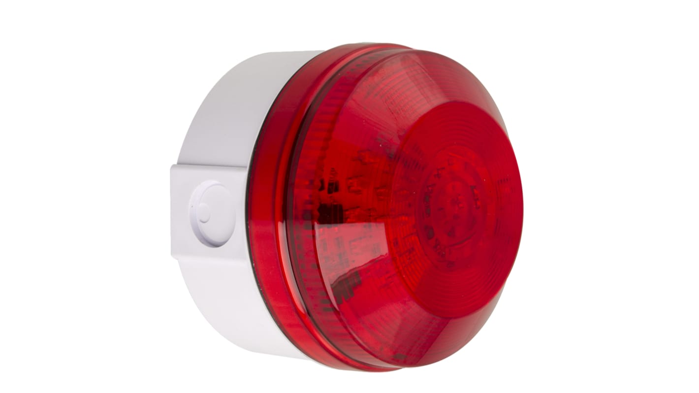 Jeladó Vörös, Villogó, LED, Felületre szerelt, falra szerelt rögzítésű, 35 → 85 V ac/dc CE tanúsítvánnyal