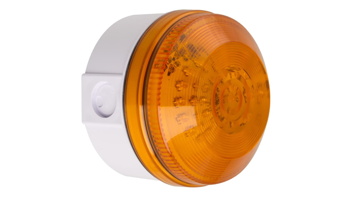 Moflash LED195 Series Amber Flashing Beacon, 85 → 280 V ac, 85 → 380 V dc, Surface Mount, Wall Mount, LED