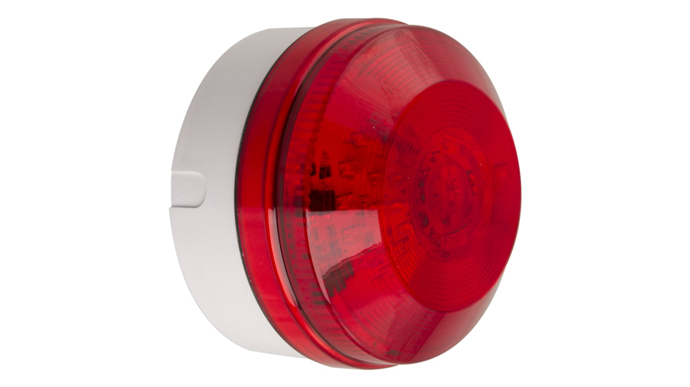 Moflash LED195 Series Red Flashing Beacon, 85 → 280 V ac, 85 → 380 V dc, Surface Mount, Wall Mount, LED