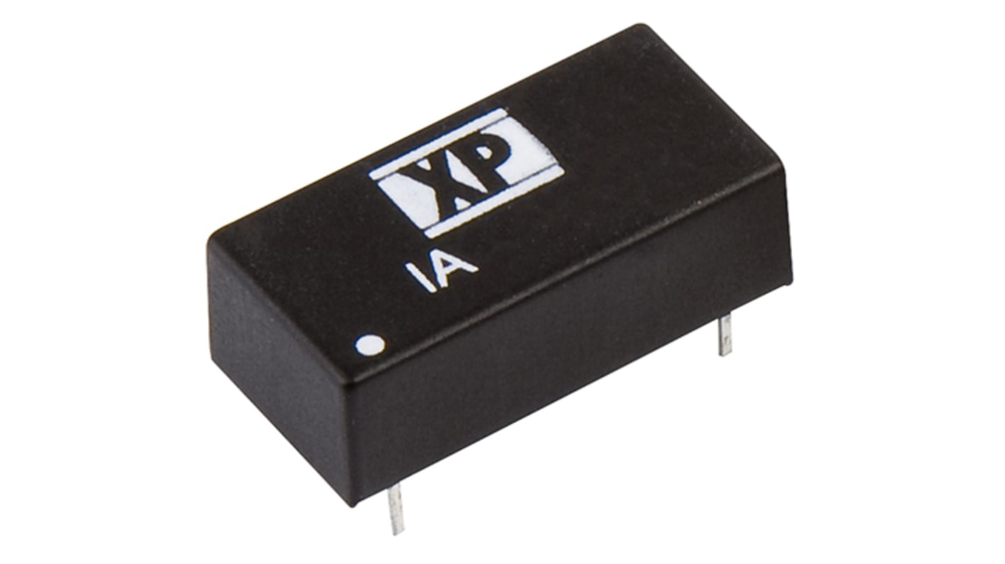XP Power IA DC-DC Converter, ±3.3V dc/ ±151mA Output, 4.5 → 5.5 V dc Input, 1W, Through Hole, +85°C Max Temp