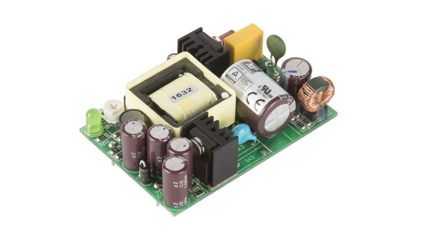 Fuente de alimentación conmutada XP Power, 12V dc, 1.25A, 15W, 1 salida, para uso médico, Montaje en PCB