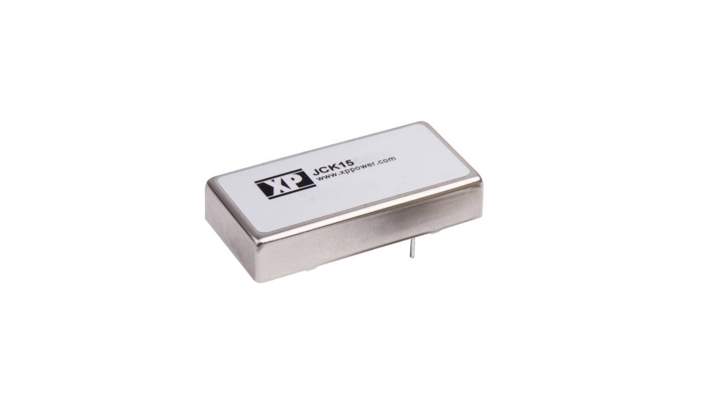 XP Power JCK Isolated DC-DC Converter, ±15V dc/ ±500mA Output, 9 → 18 V dc Input, 15W, Through Hole, +100°C Max