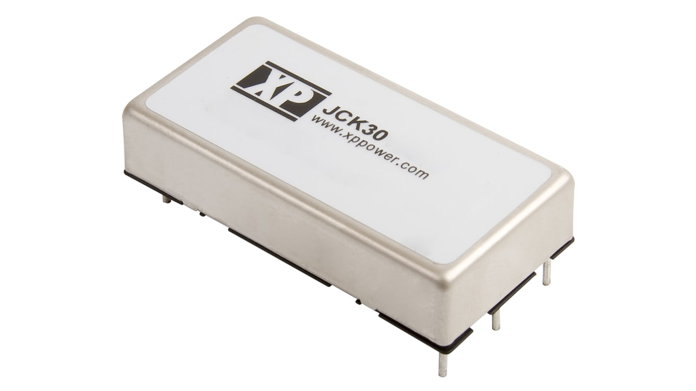 XP Power JCK DC-DC Converter, ±12V dc/ ±1.25A Output, 9 → 18 V dc Input, 30W, Through Hole, +75°C Max Temp -40°C